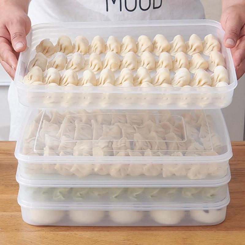 Food Storage Jars Plastic - Transparent Kitchen Storage Box Refrigerator Organizer
