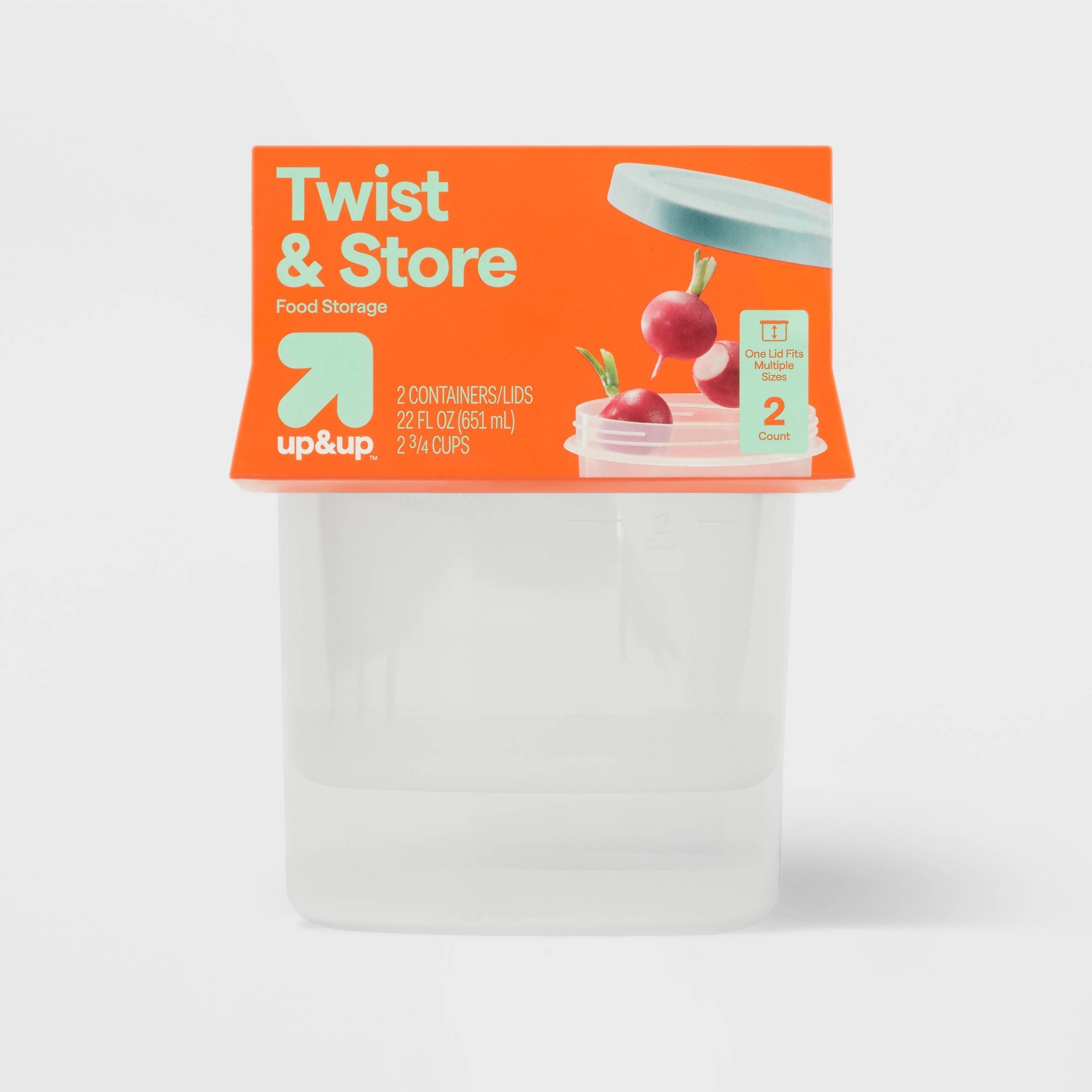 Food Storage Jars Plastic - 2ct Large Round Twist Food Storage