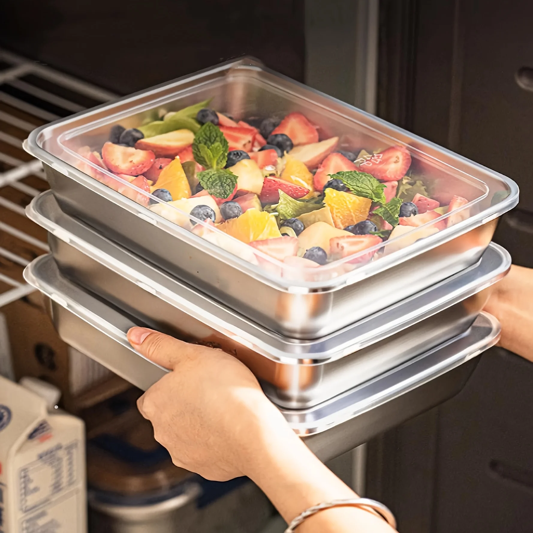 Food Storage Meals - 3pcs Stainless Steel Food Containers &