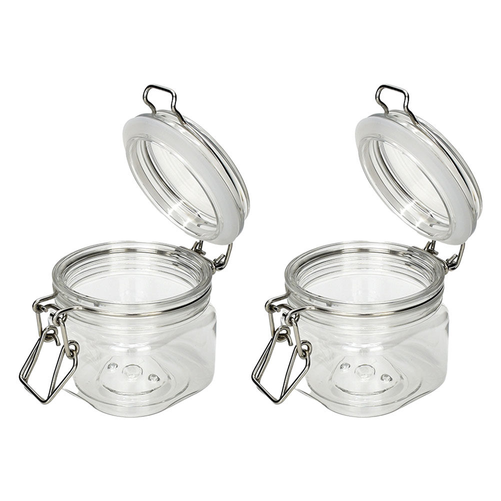 Food Storage Jars Plastic - 2Pcs Sealed Storage Jars Transparent Honey