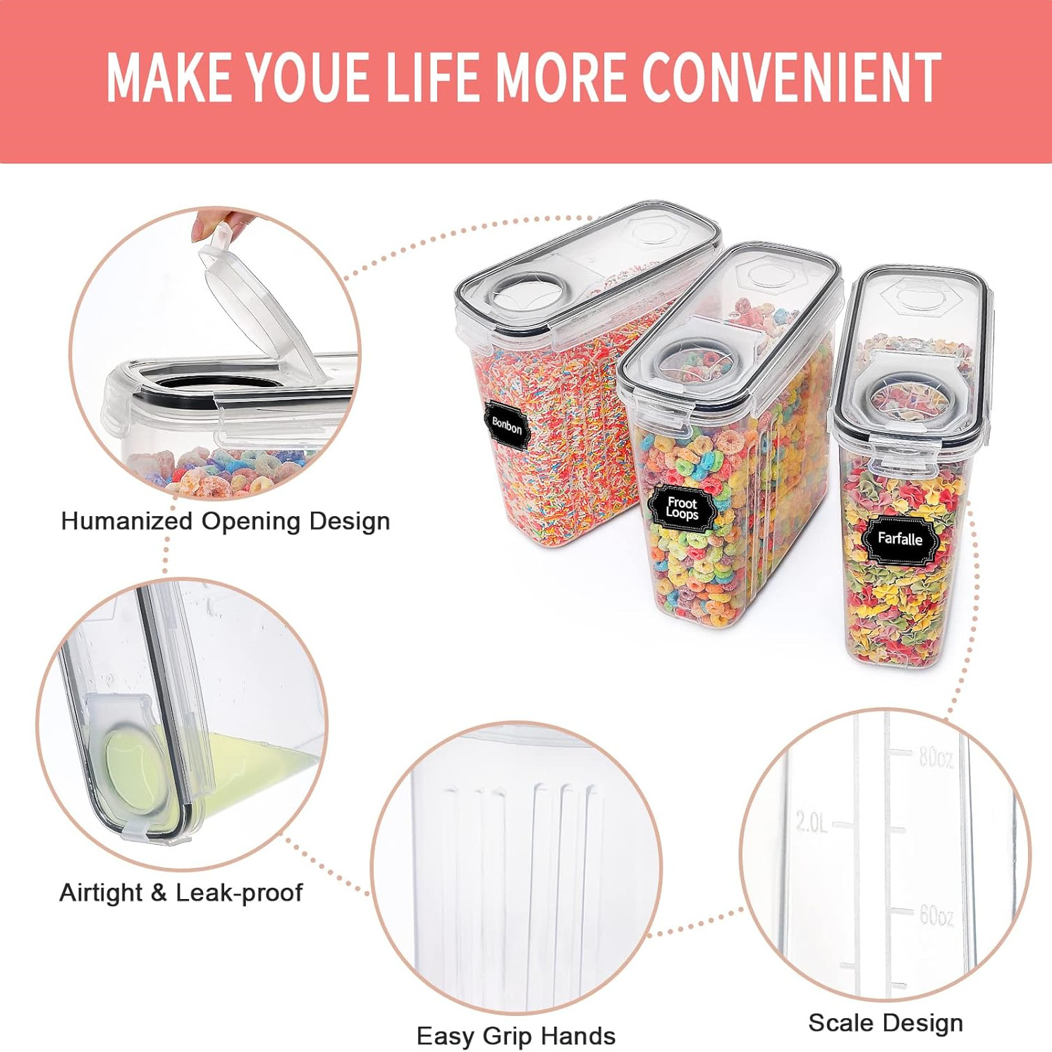 2.5L Cereal Storage Containers - Food Storage Acrylic Containers recension och pris