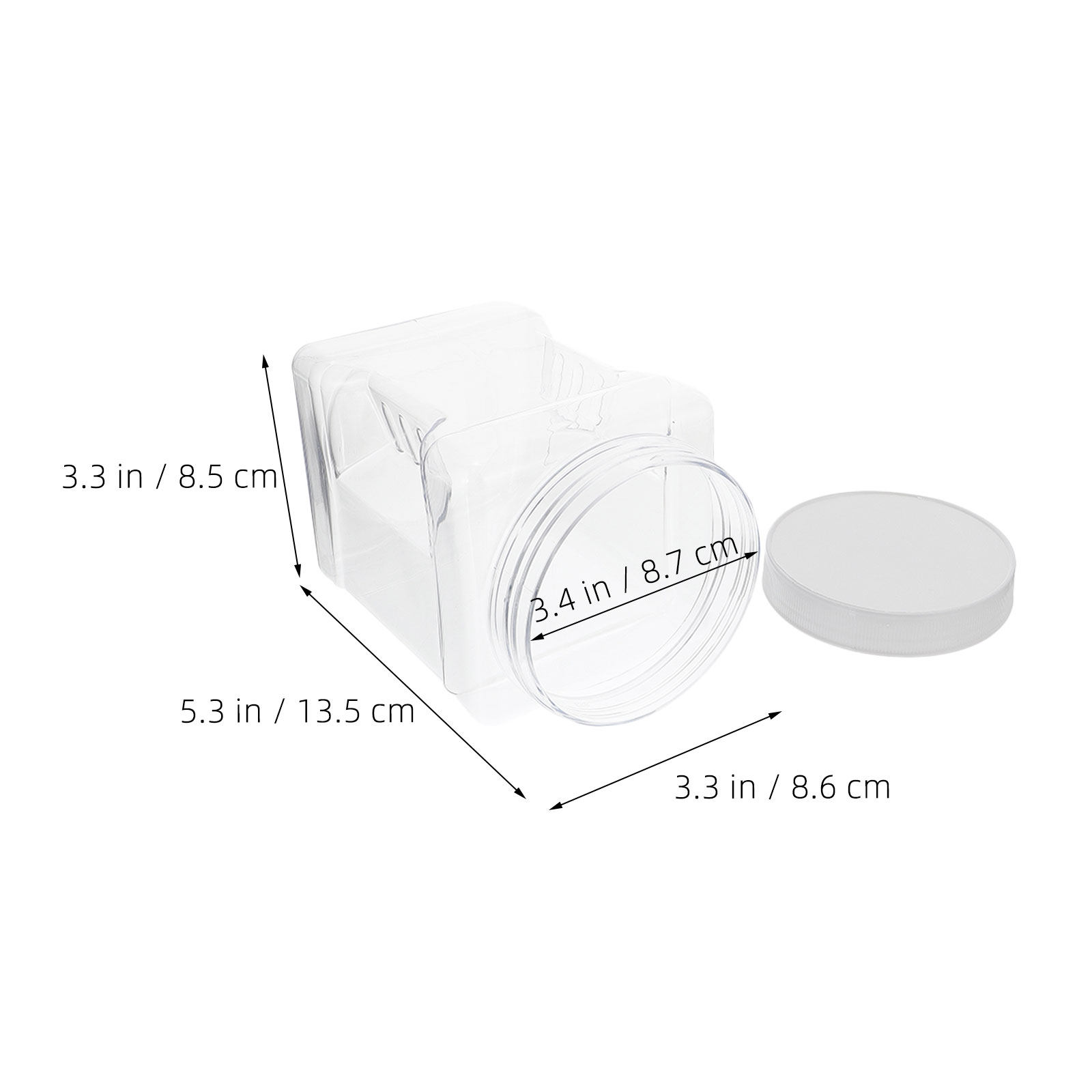 6Pcs Transparent Square Canist - Food Storage Jars Plastic recension och pris