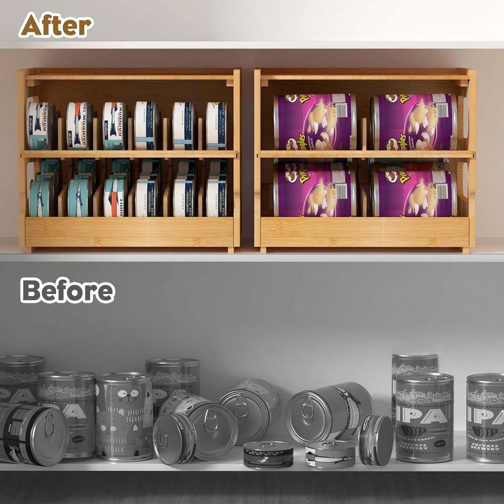 Stackable Bamboo Cat Food Orga - Food Storage Dispenser recension och pris