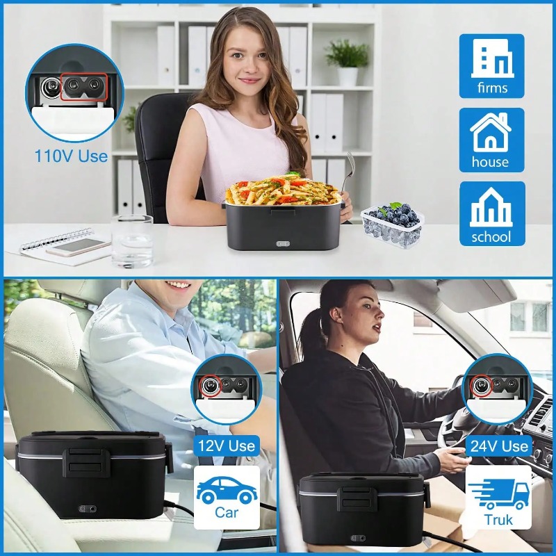 100W Electric Heated Lunch Box - Portable Food Warmer recension och pris