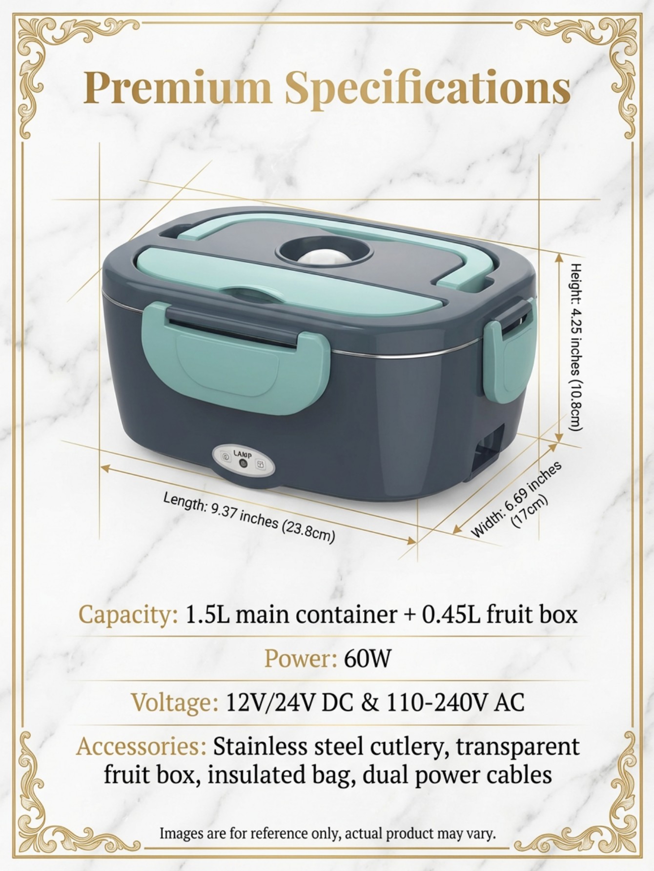 60W Electric Heated Lunch Box  - Portable Food Warmer recension och pris