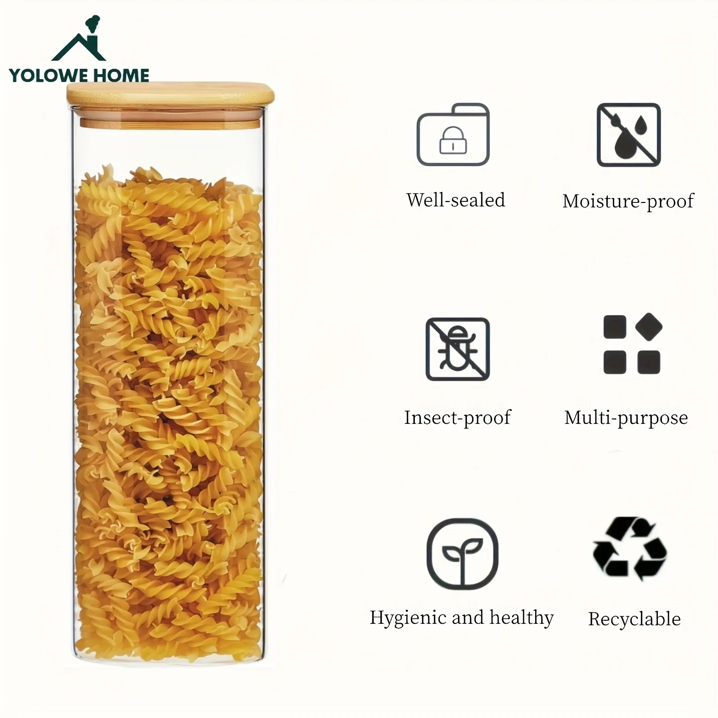 Modern 26/42oz Glass Storage C - Food Storage Acrylic Containers recension och pris