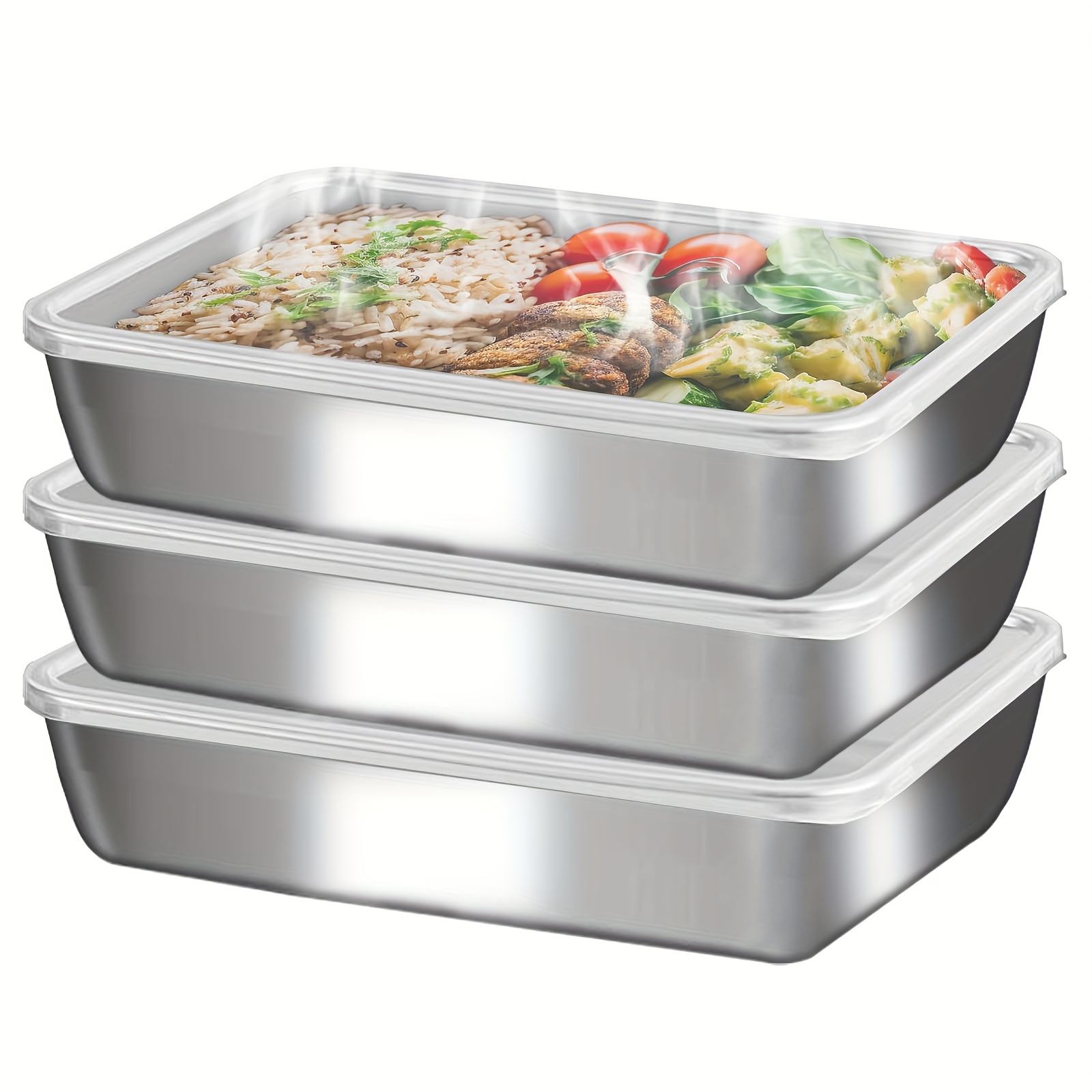 3pcs Stainless Steel Food Cont - Food Storage Meals recension och pris
