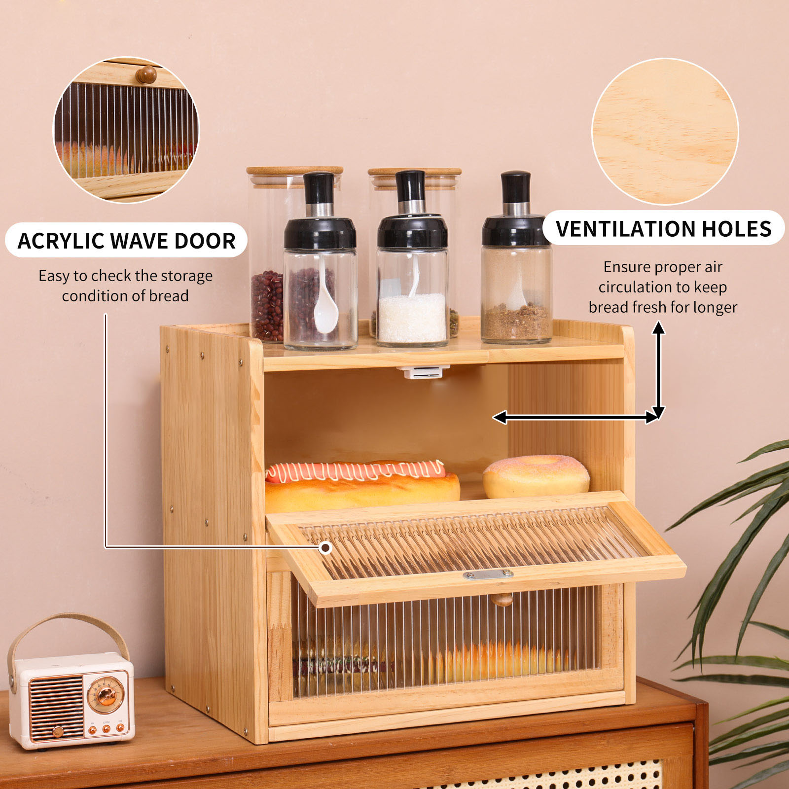 Bread Box Homemade Bread Bin H - Food Storage Acrylic Containers recension och pris
